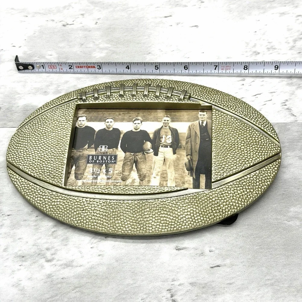 Vintage Burnes of Boston Antiqued Sport Bronze Football Photo Frame – 3.5